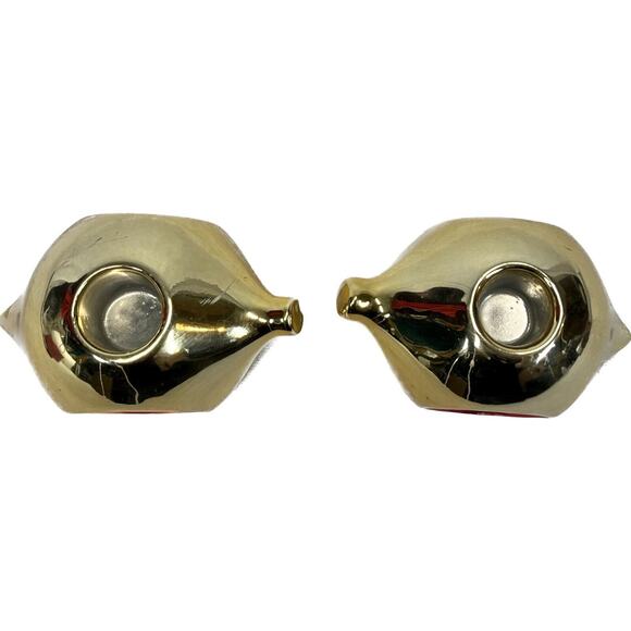 Vintage Reflector Ornament Candle Holders Set Of 2 Taper Gold Christnas Holiday - Picture 4 of 5